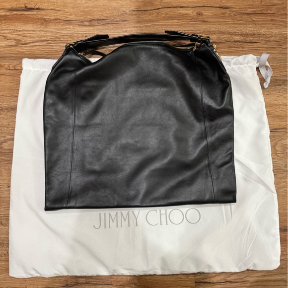 Jimmy Choo Sleek Black Leather Hobo - Picture 9 of 12